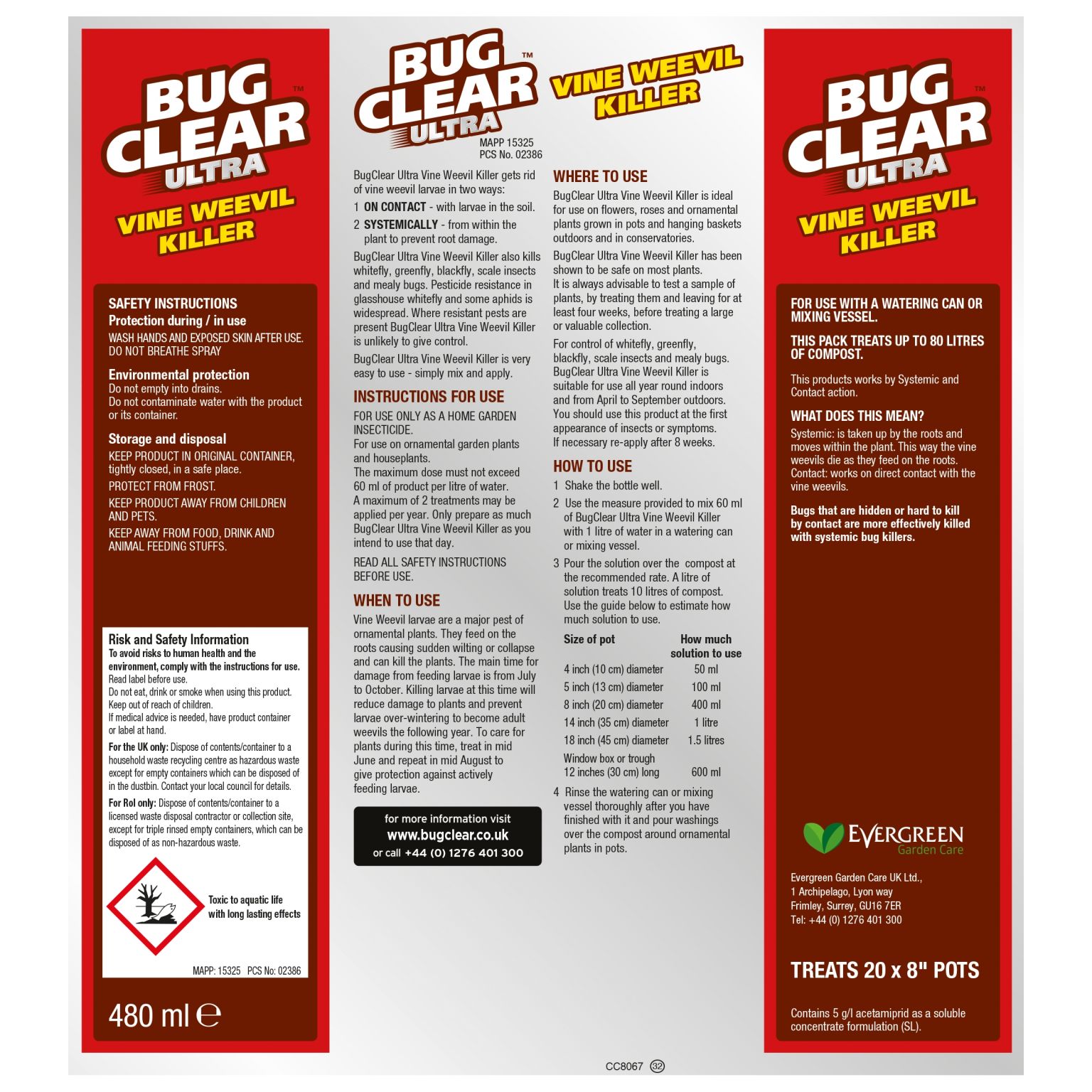 BUGCLEAR ULTRA Vine Weevil Killer 480ML - Mackenzie Cruickshank Garden  Centre webshop