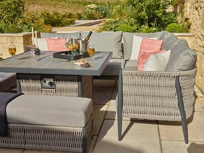 Mauritius Modular Sofa with Ceramic Top & Firepit Dining Table & 2 Benches - image 3