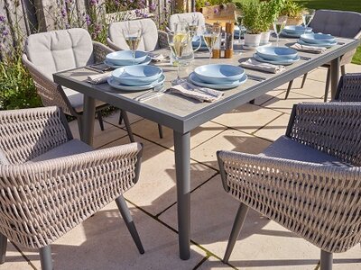 Mauritius Rectangle Dining Table with 8 Chairs & Parasol - image 3