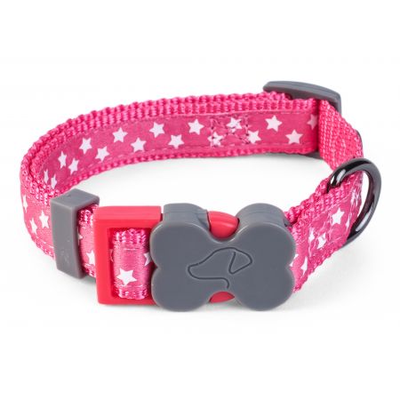 Starry Pink L WalkAbout Dog Collar (43cm-71cm)